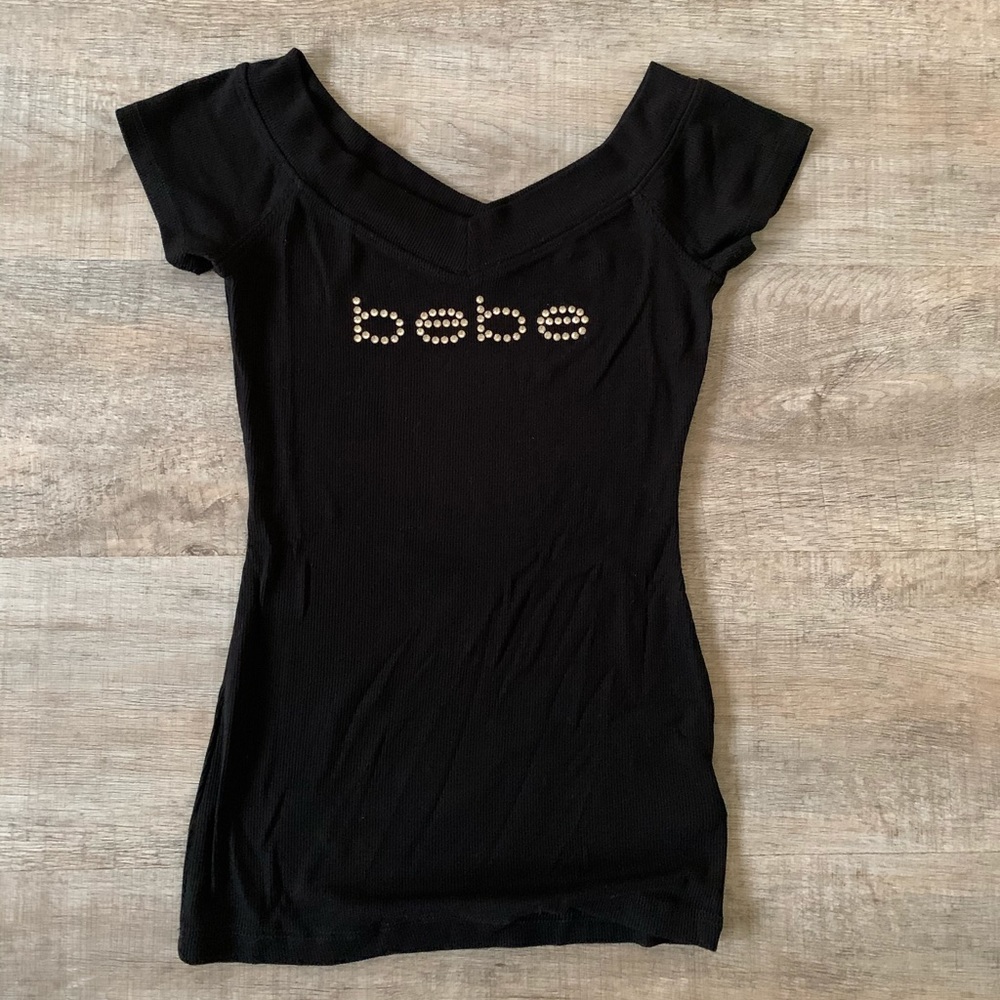 BEBE Swarovski Logo Tee!!😍